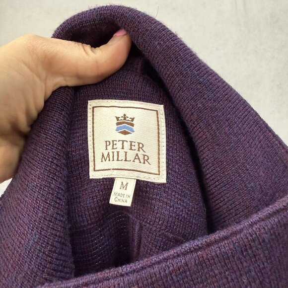 Peter Millar Jacket Womens Medium Purple Merino Wool Belted Safari Field Coat - Picture 5 of 8